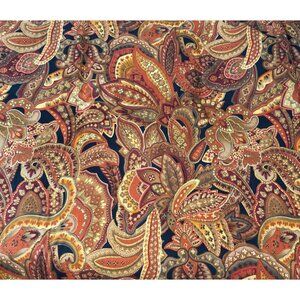 Fall Colored Rust Orange Paisley Pattern Fabric Cotton Blend 44" x 60" BOHO